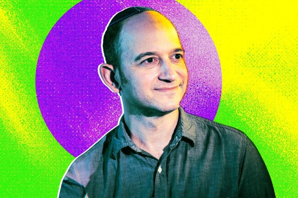 A colorful photo illustration featuring Noam Shazeer, cofounder and former CEO of Character.AI