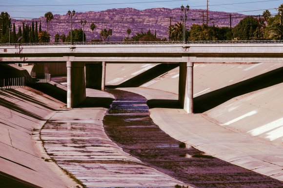 A photograph of the Los Angeles river.