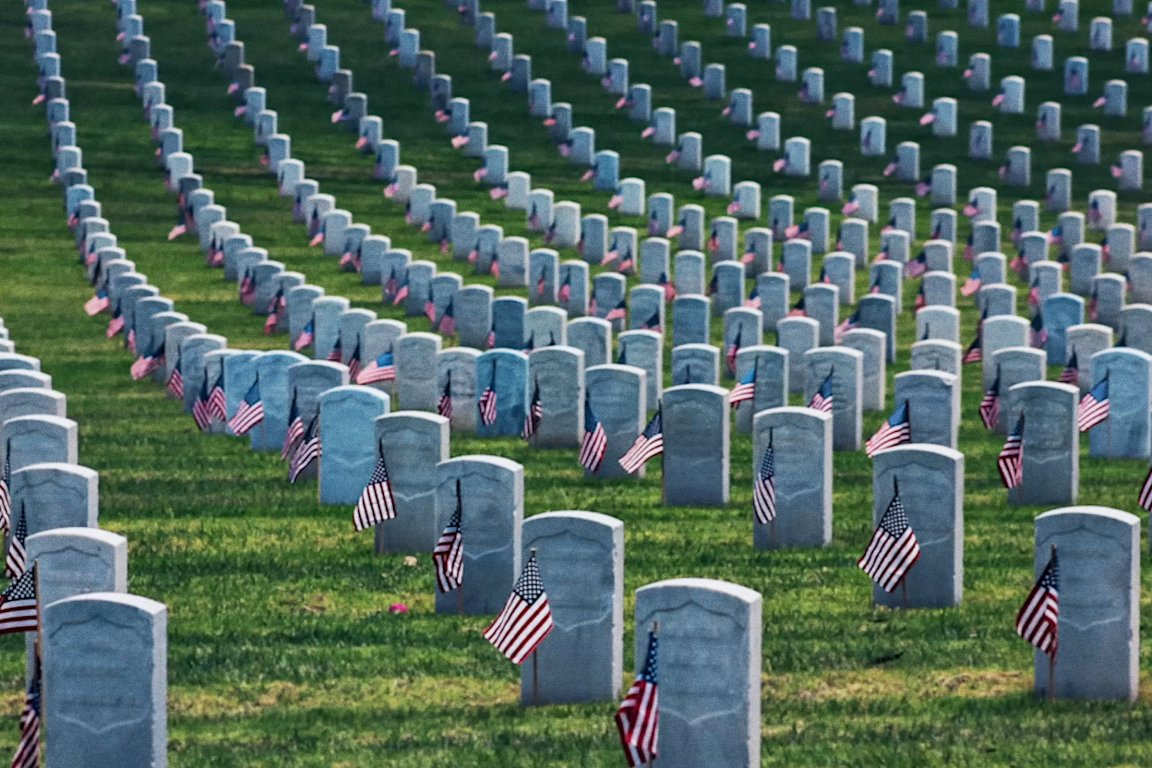A screenshot from an Anthropic ad featuring American gravestones.