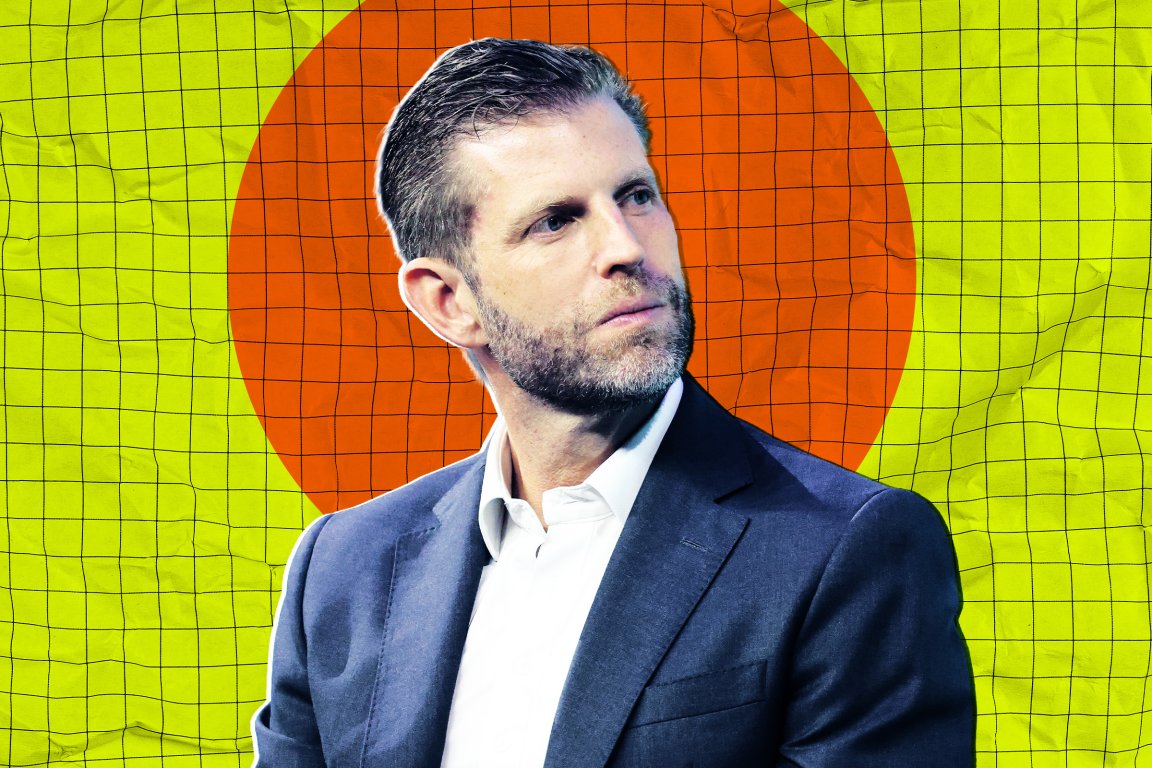 A colorful photo illustration featuring Eric Trump, son of U.S. President Donald Trump