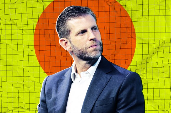 A colorful photo illustration featuring Eric Trump, son of U.S. President Donald Trump