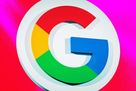 A stylized photo illustration featuring the Google icon 'G' on a signboard.