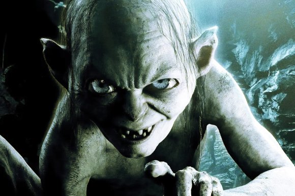 A film still of Gollum from the Lord of the Rings film series.