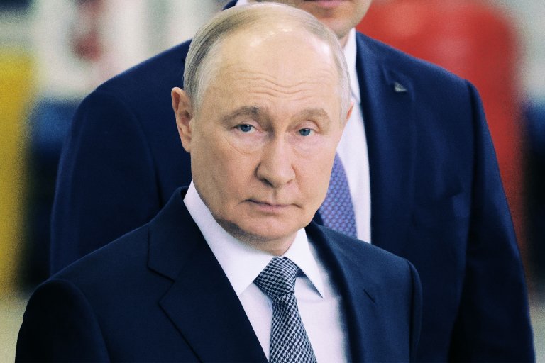 A color treated photograph of Russian President Vladimir Putin.