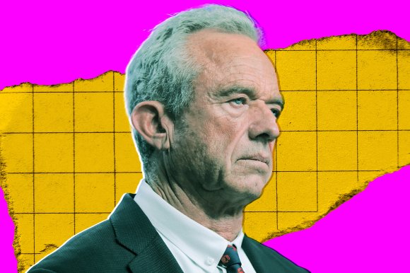 A colorful photo illustration featuring U.S. Secretary of Health and Human Services Robert F. Kennedy Jr.
