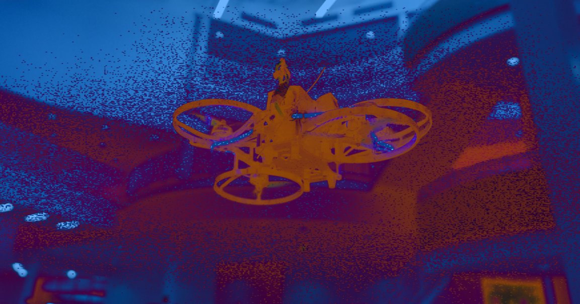 A color-treated picture of a Campus Guardian Angel drone.