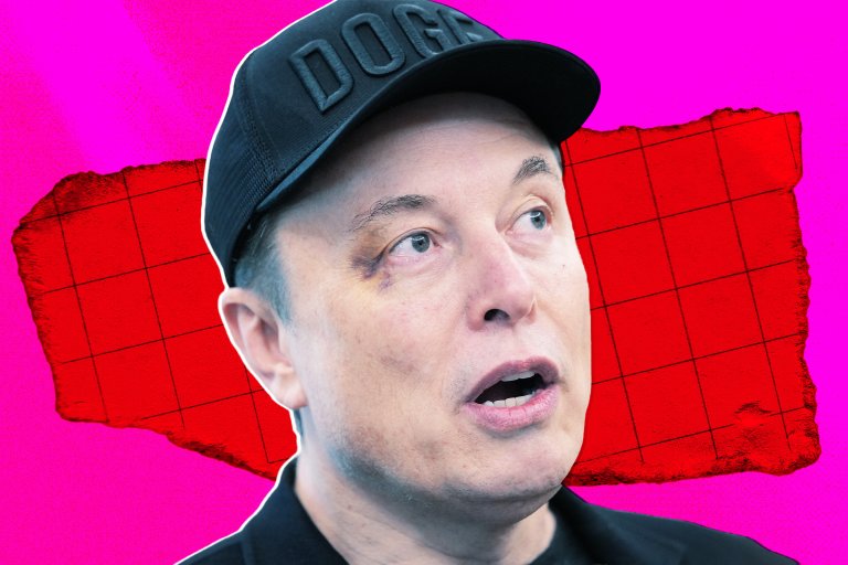 A colorful photo illustration featuring Elon Musk.