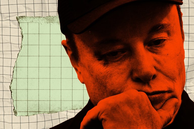 A stylized photo illustration featuring Elon Musk.