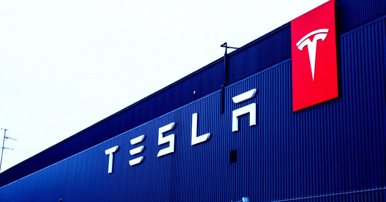 A color-treated photo of the Tesla factory in Stockholm.