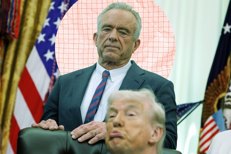 A stylized photo illustration featuring U.S. Secretary of Health and Human Services Robert F. Kennedy Jr. and U.S. President Donald J. Trump.
