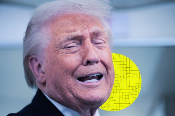 A color-treated photo illustration featuring U.S. President Donald Trump.