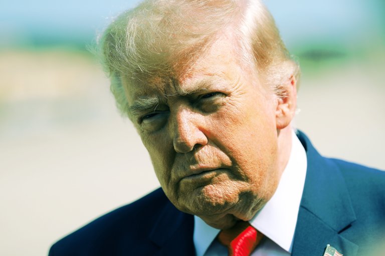 A color-treated photograph of U.S. President Donald. J Trump.