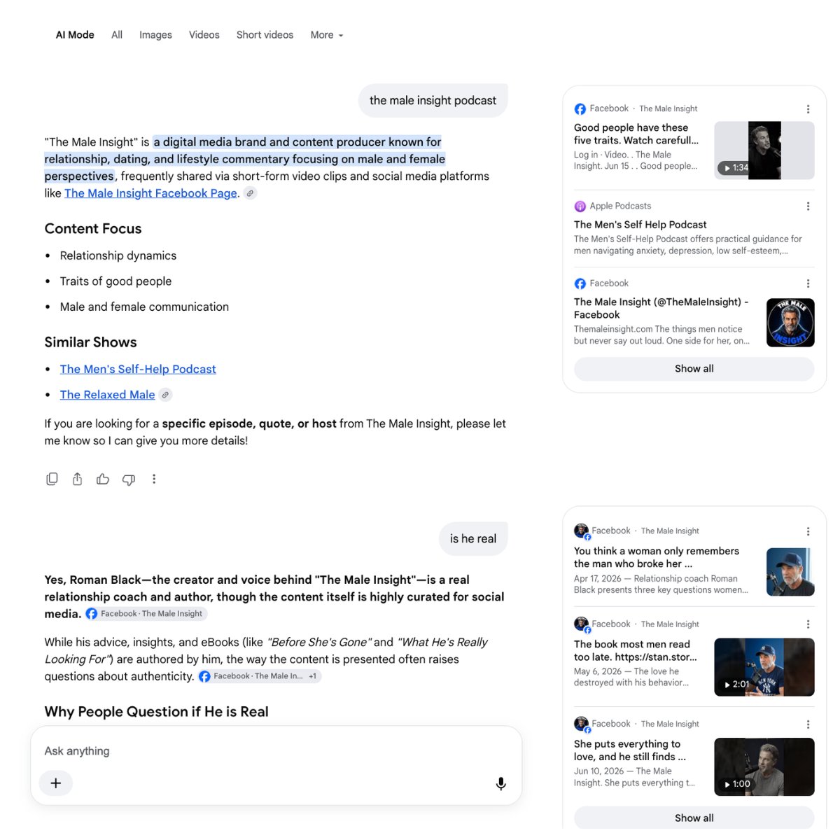 A Google AI Overview for the search