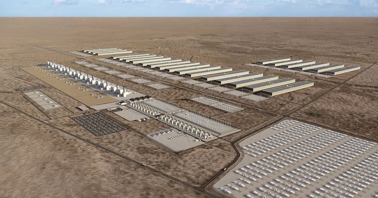 A render of a data center in Pecos County, Texas