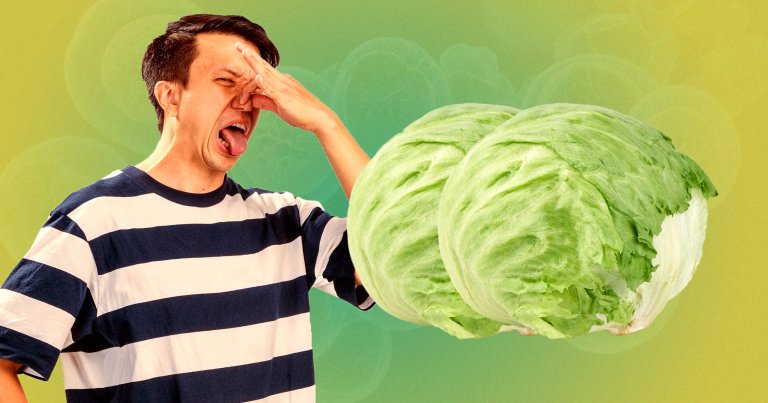 A photo illustration of two heads of lettuce.