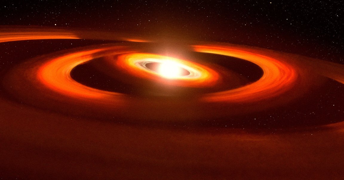 A visualization of a black hole.