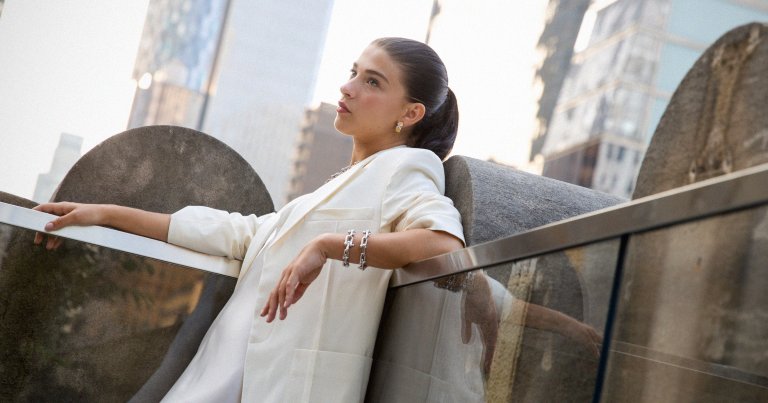 Phoebe Gates at the Tiffany & Co. and Anna Weyant celebrates the HardWear Collection held at The Landmark on June 12, 2025 in New York, New York.