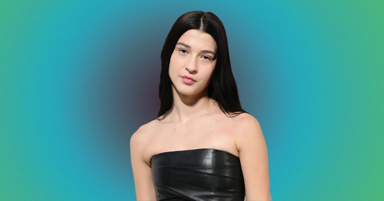 A photo of Phoebe Gates in front of a gradient background.