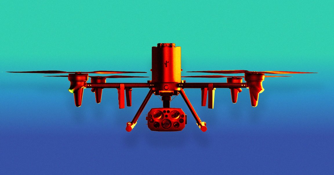 An illustration of a Flock Safety drone.