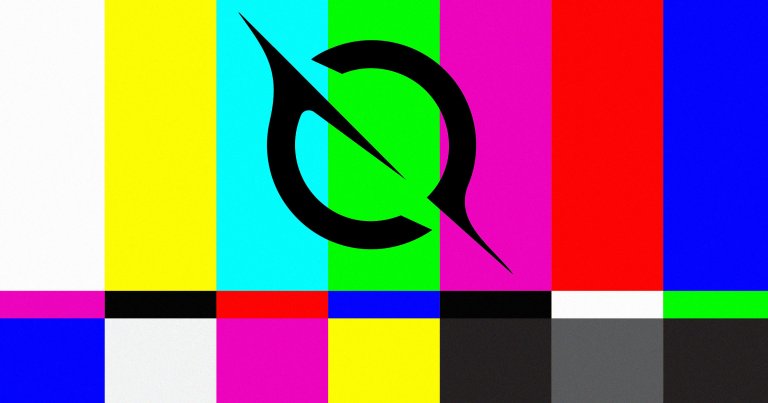 The Grok logo overlaid over the no TV signal spectrum.