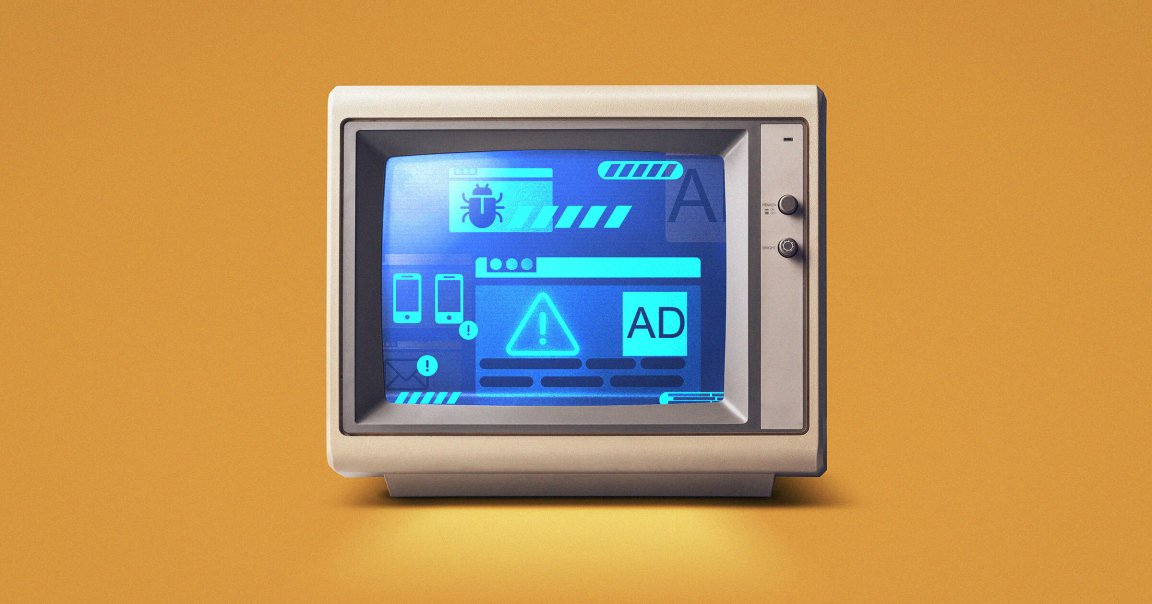 A photo illustration of ads on a monitor.