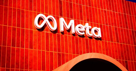 A color-treated photo of the offices of Meta