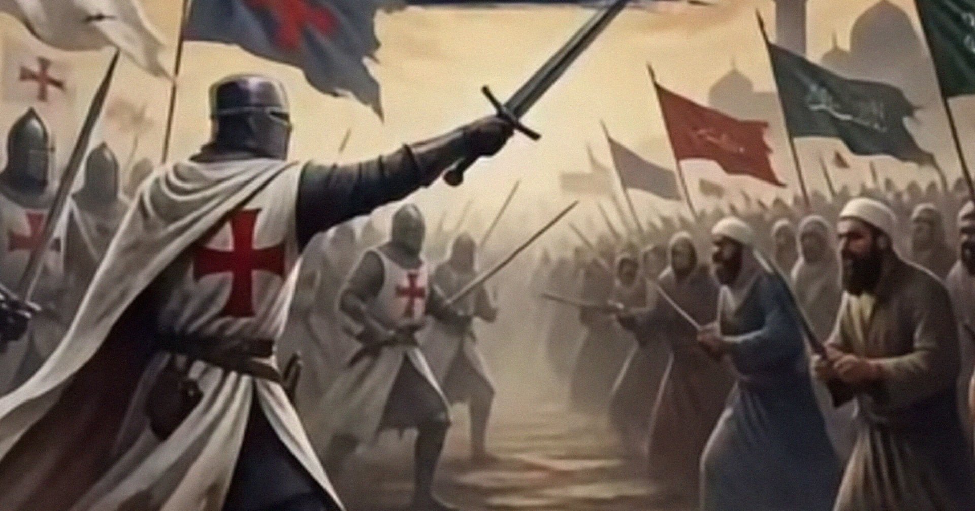 A screenshot of a Facebook Reel that calls for a "Christian crusader" march to "stop Islamification of America."
