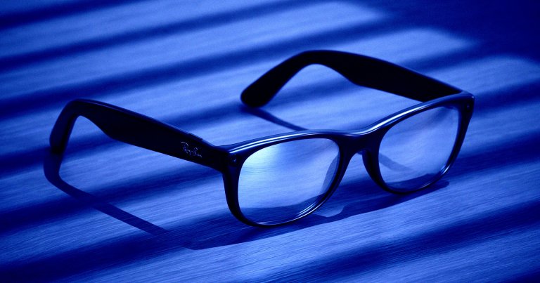 A pair of Meta smart glasses.