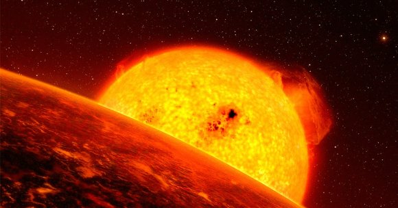 An illustration of a Sun scorching the Earth.