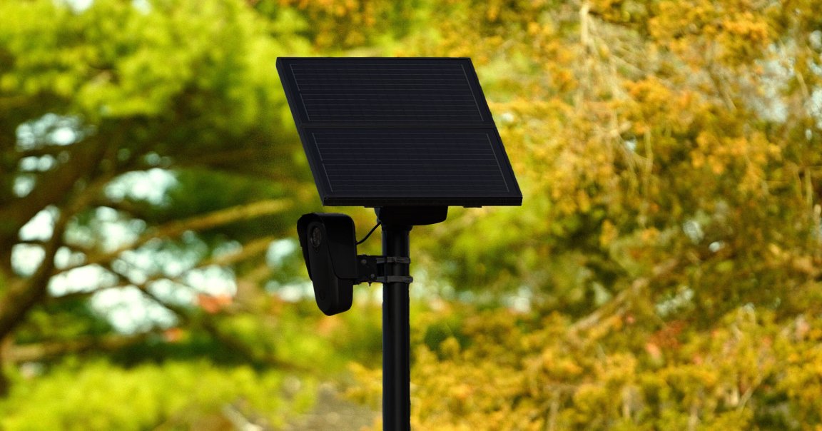 A color-treated photo of a Flock Safety camera.