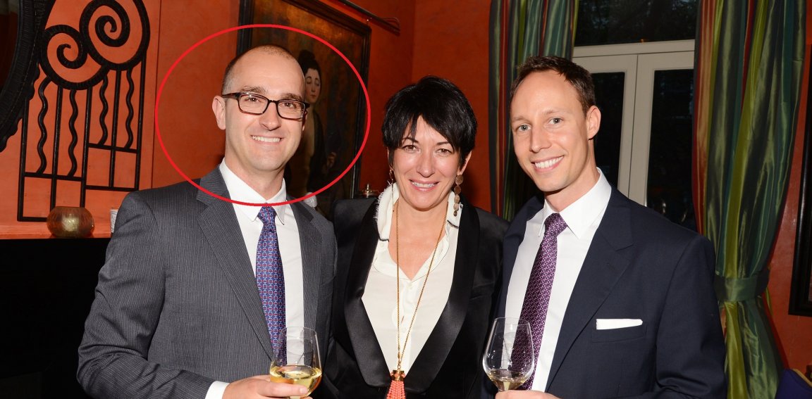 NEW YORK, NY - SEPTEMBER 19: (L-R) Justin Brown, Ghislane Maxwell and Mark Bakacs attend Dom Perignon & Ghislaine Maxwell Invite you to a cocktail reception Celebrating the launch of Ideapod at 116 East 65th Street on September 19, 2013 in New York City. (Photo by Patrick McMullan/Patrick McMullan via Getty Images)