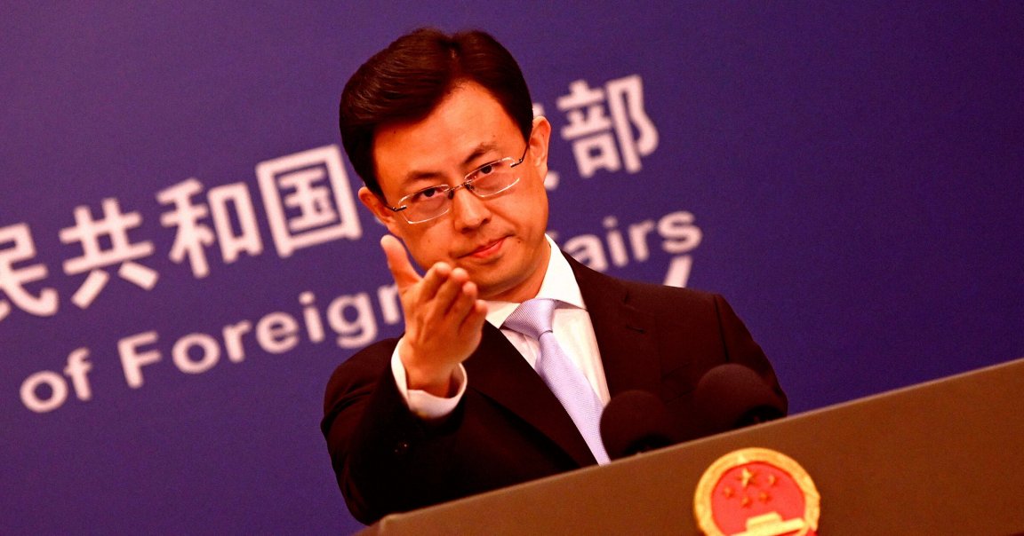 Guo Jiakun, spokesman for the Chinese Foreign Ministry, answers questions from journalists.