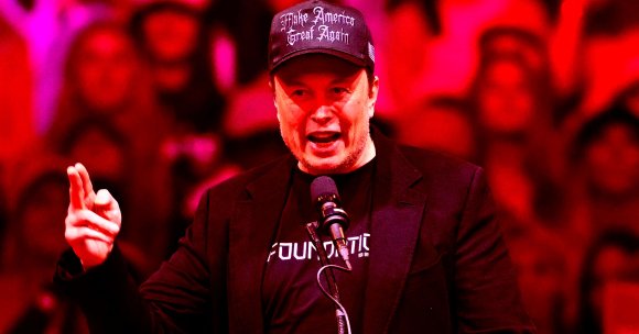 Elon Musk speaks at a rally for US President Donald Trump.