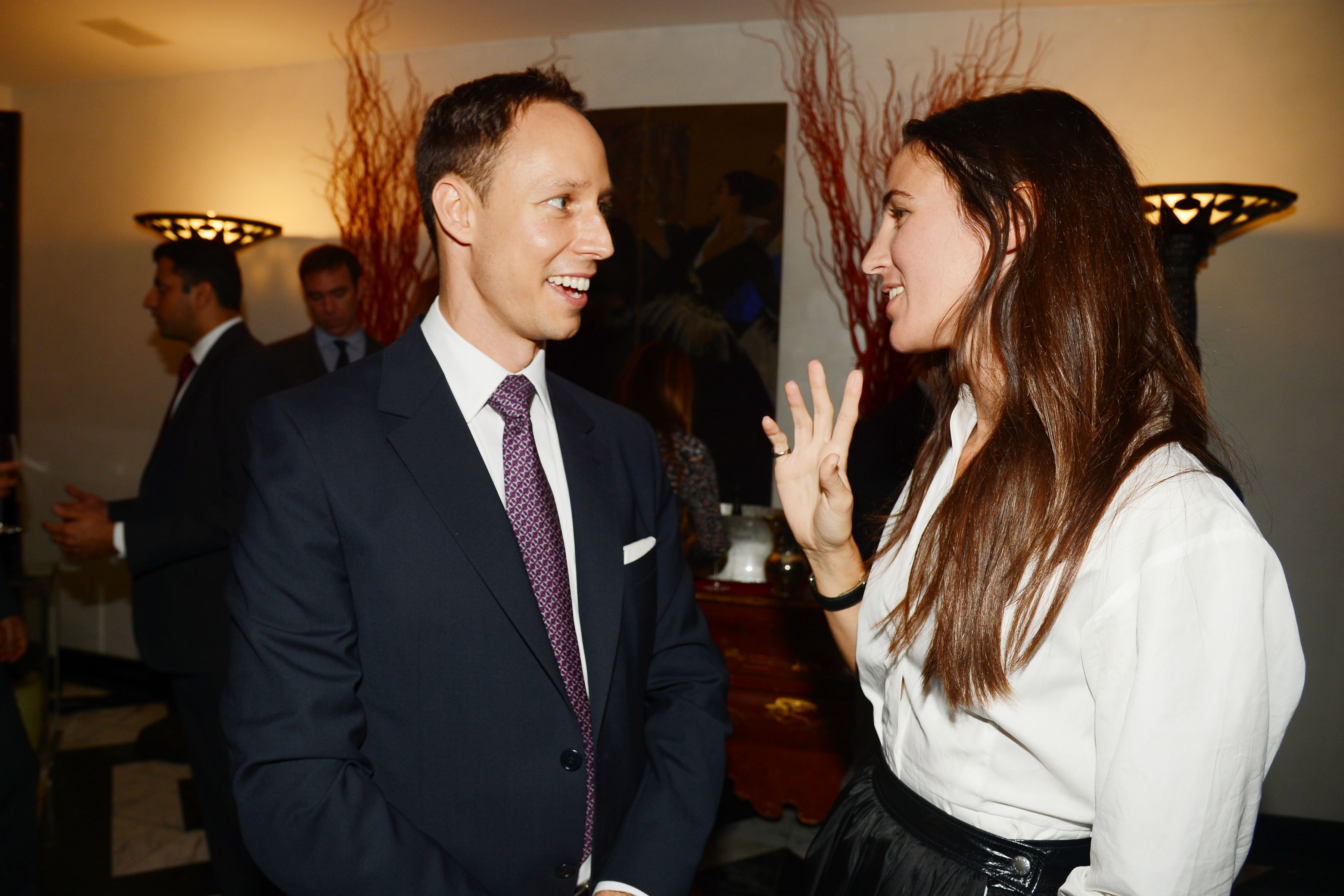 Mark Bakacs and Katherine Keating at a party hosted at the Manhattan home of Ghislaine Maxwell.