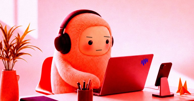 A photo illustration of Meta's Muse AI in front of a computer.