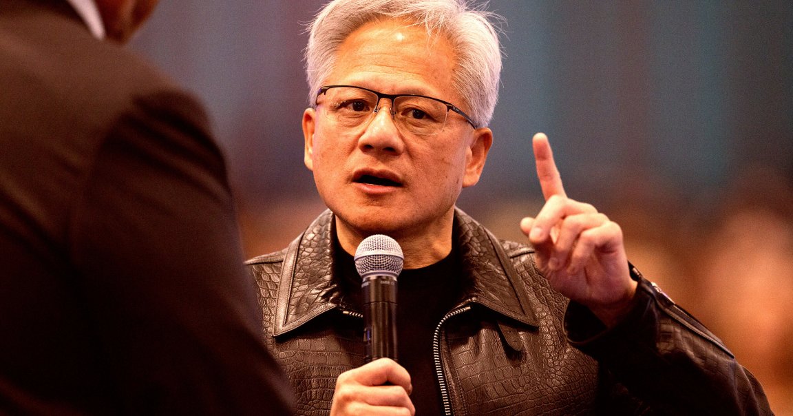Nvidia CEO Jensen Huang speaks during the keynote address at Salesforce's Dreamforce conference.