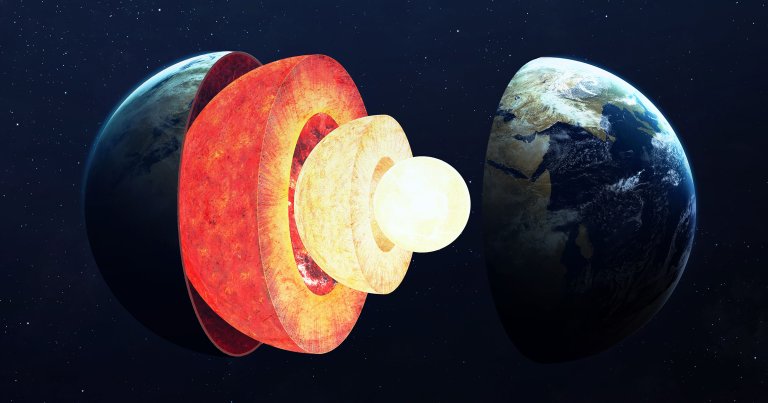 Earth core structure. Elements of this image furnished by NASA.