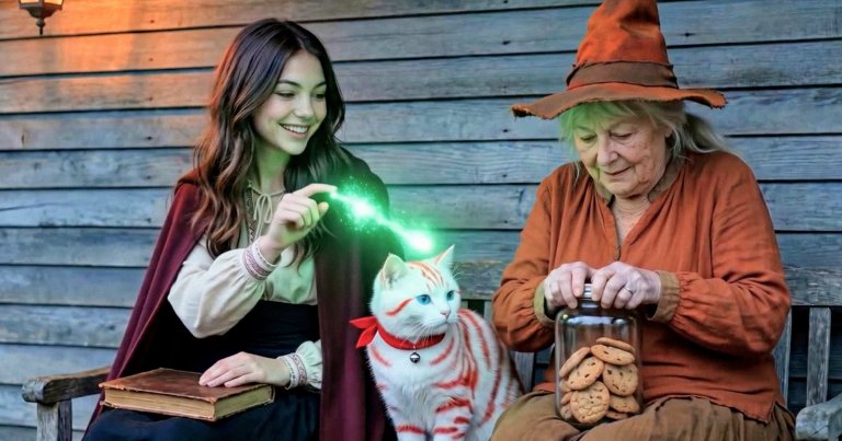 A screenshot of the AI-generated movie "Merry the Christmas Witch"