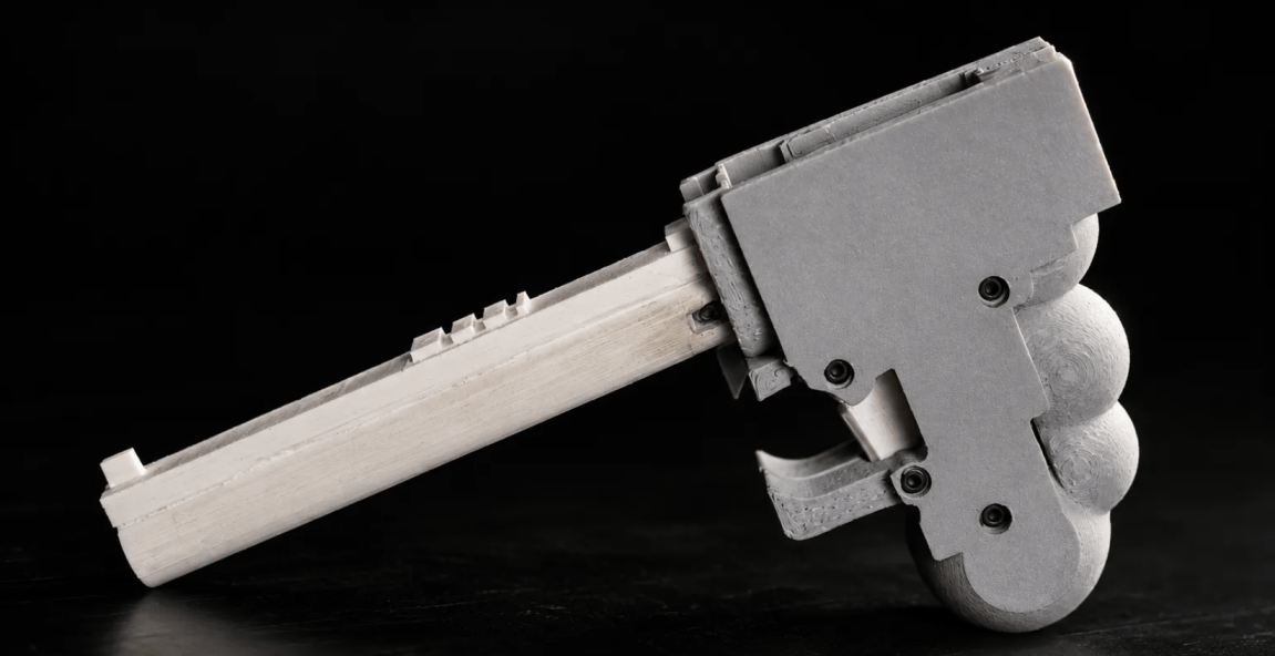 An image shows what Cody Wilson claims is the first gun designed by AI.