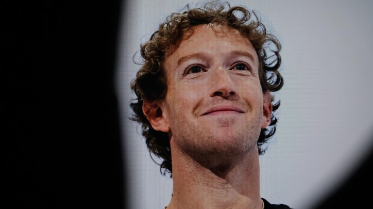 A photo shows Meta CEO Mark Zuckerberg at an event.