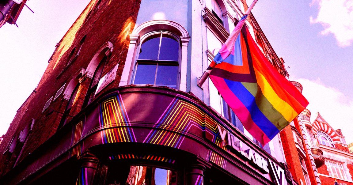 A picture of the exterior of a gay bar.