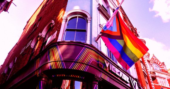 A picture of the exterior of a gay bar.