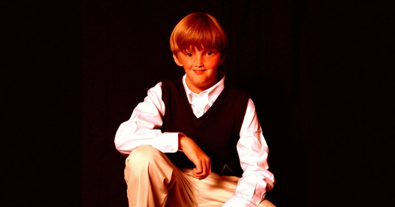 A treated photo of a child's school photo.