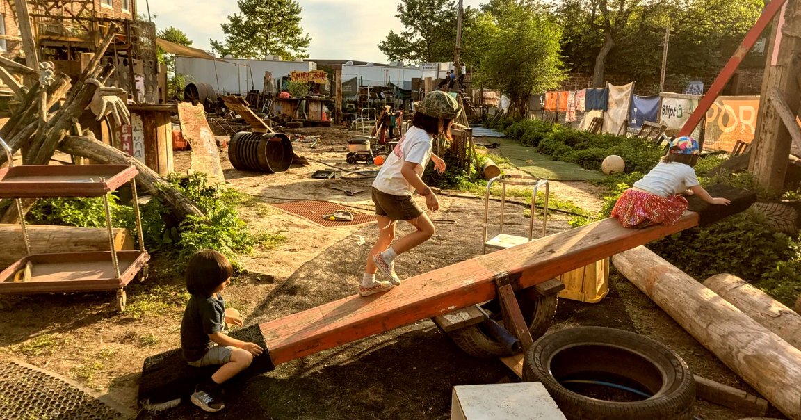 A photo of children playing at The Yard in New York City.