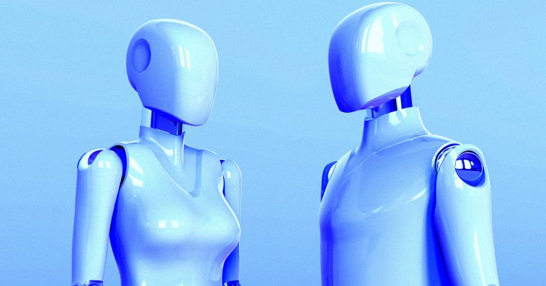 A male and female android.