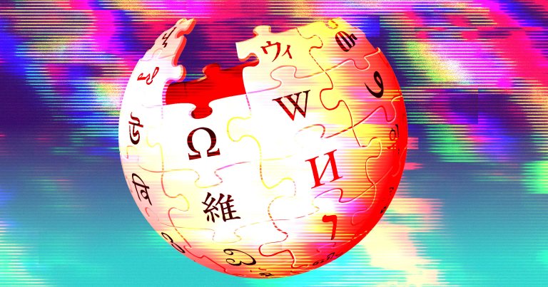A photo illustration of the Wikipedia logo.