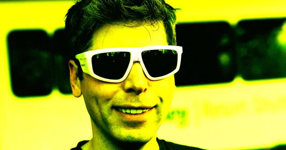 A color-treated photo of OpenAI CEO Sam Altman