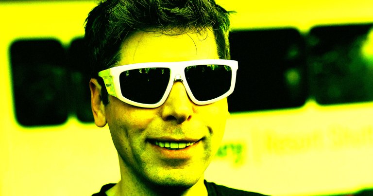 A color-treated photo of OpenAI CEO Sam Altman