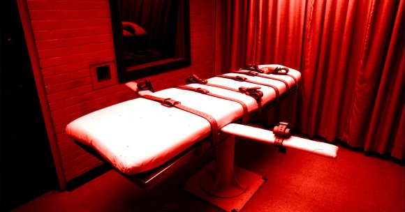 The execution bed sits empty on Death Row in Texas.