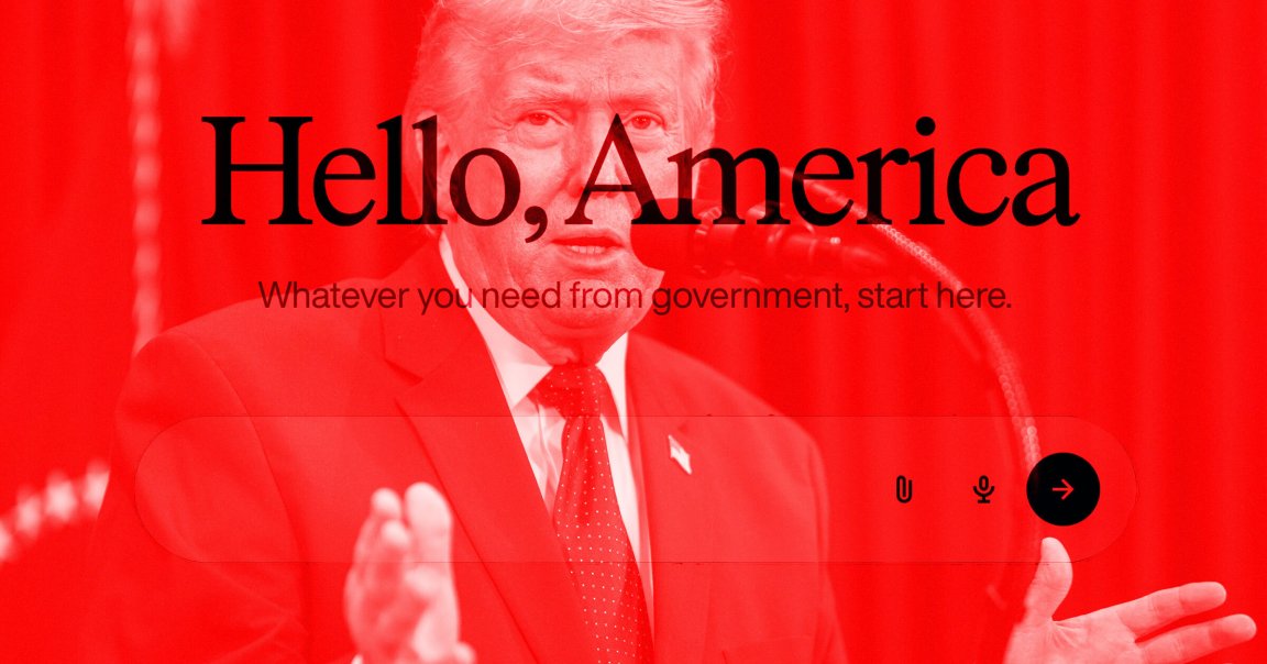 A photo illustration of the White House's new AI chatbot.